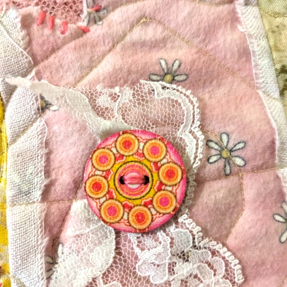 OOAK Handmade Quilted Snowflake Decoration Shabby Chic Boho - Picture 3 of 6